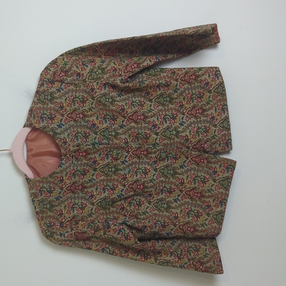 Vintage Tapestry Pandora Cropped Blazer Jacket Button Down Women's Size *Small - Picture 11 of 12